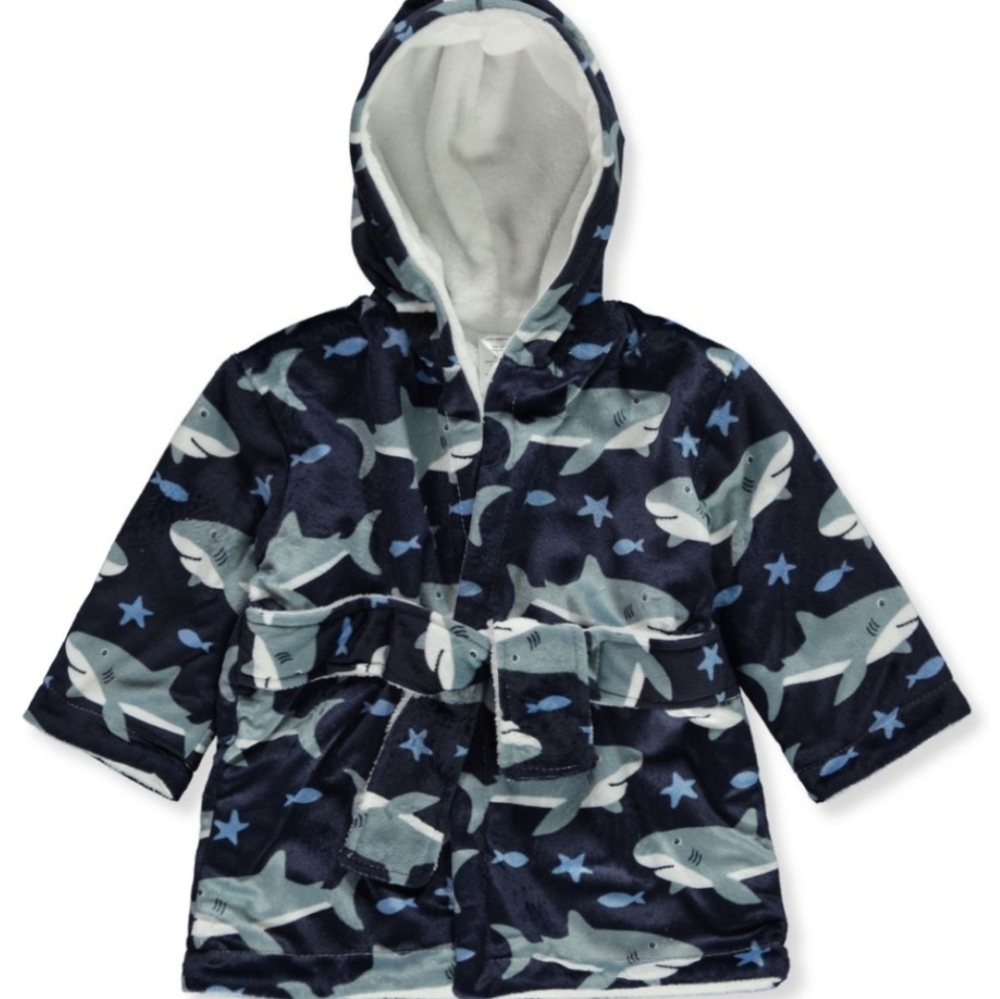 Zak & Zoey Shark Plush Bathrobe Size 0-9 Months